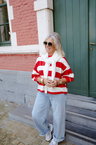 LISA SWEATER STRIPES RED