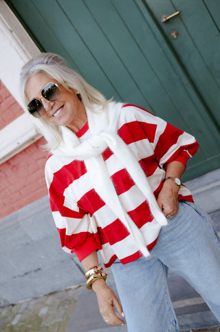LISA SWEATER STRIPES RED