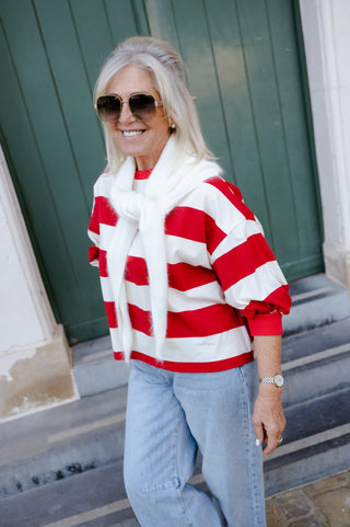 LISA SWEATER STRIPES RED