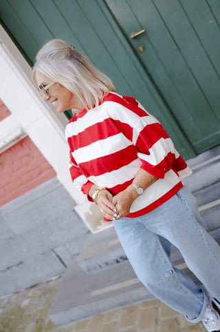 LISA SWEATER STRIPES RED