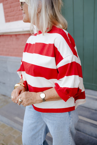 LISA SWEATER STRIPES RED