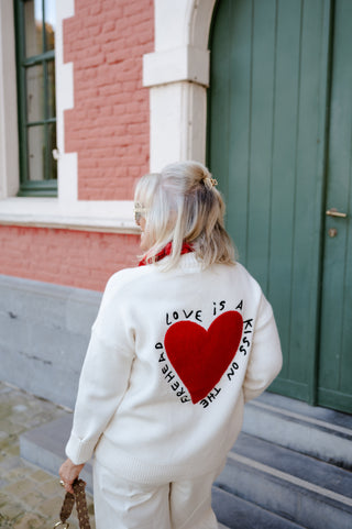 CLAUDIA GILET ECRU HEART