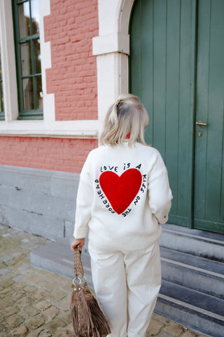CLAUDIA GILET ECRU HEART