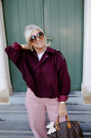 TEO SUEDE JACKET BURGUNDY