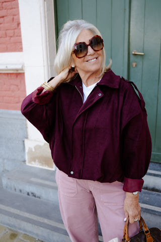 TEO SUEDE JACKET BURGUNDY