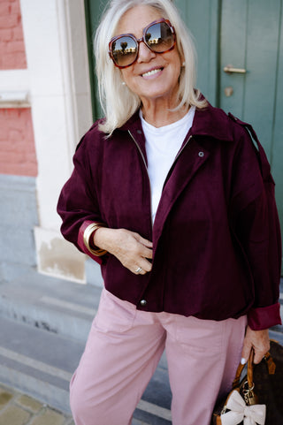TEO SUEDE JACKET BURGUNDY