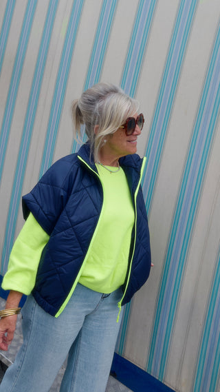 PIPER JACKET NAVY/NEON GREEN