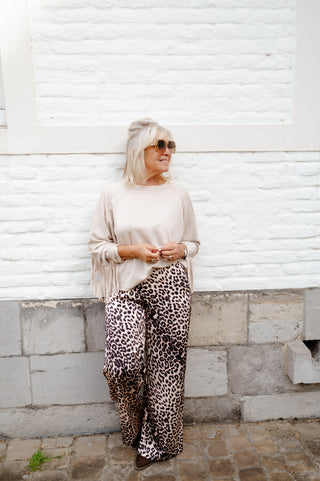 POLLY SWEATER FRINGE BEIGE