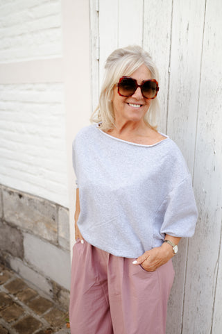 OTIS OFF SHOULDER SWEATER GREY
