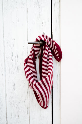 LUCA KNIT BANDANA PINK-BURGUNDY