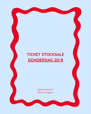 TICKET STOCKVERKOOP DONDERDAG 20/8