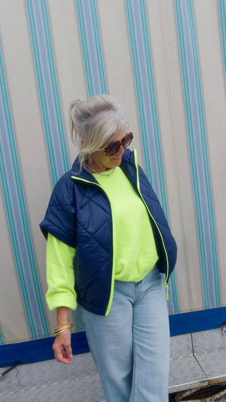 PIPER JACKET NAVY/NEON GREEN