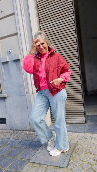 PIPER JACKET BURGUNDY/NEON PINK