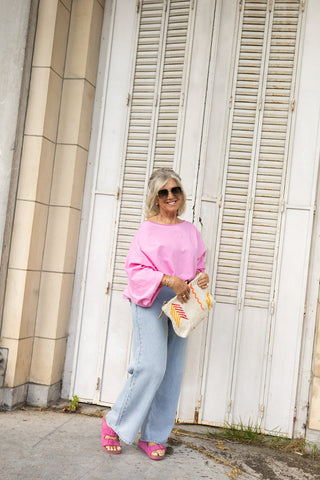 BOBBY OFF-SHOULDER SWEATER PINK