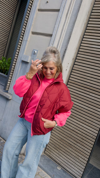 PIPER JACKET BURGUNDY/NEON PINK