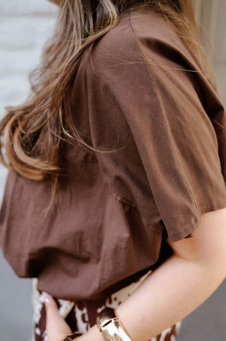 BEA CROPPED T-SHIRT BROWN