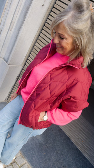 PIPER JACKET BURGUNDY/NEON PINK