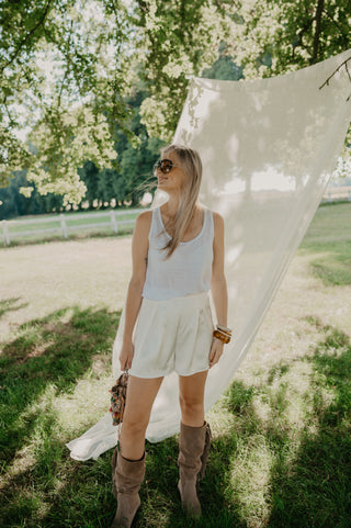 MAE SATIN SHORT WHITE