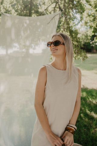 ELIZA JEANS DRESS BEIGE