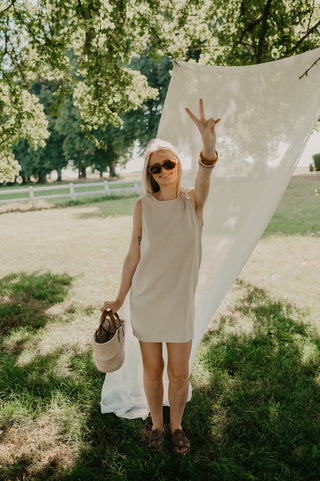 ELIZA JEANS DRESS BEIGE