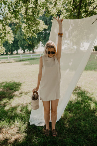 ELIZA JEANS DRESS BEIGE