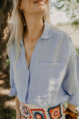 ADA LINEN HEMD BLUE