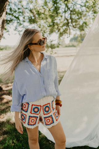 ADA LINEN HEMD BLUE