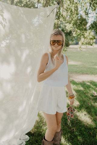 MAE SATIN SHORT WHITE