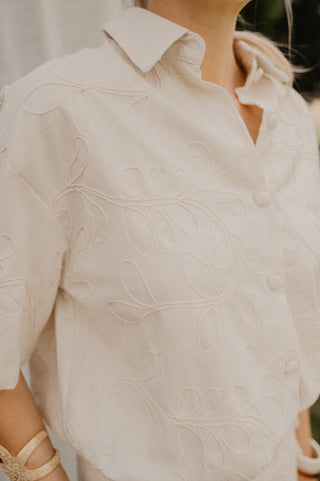 LUNA BLOUSE FLOWERS BEIGE