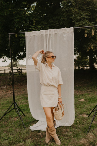 LUNA BLOUSE FLOWERS BEIGE