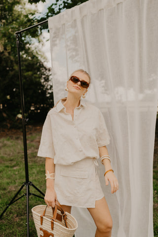 LUNA BLOUSE FLOWERS BEIGE