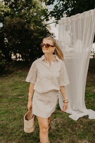 LUNA SKIRT FLOWERS BEIGE