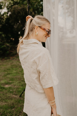 LUNA SKIRT FLOWERS BEIGE