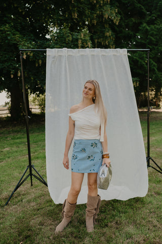 ROMY JEANS SKIRT SEQUINS