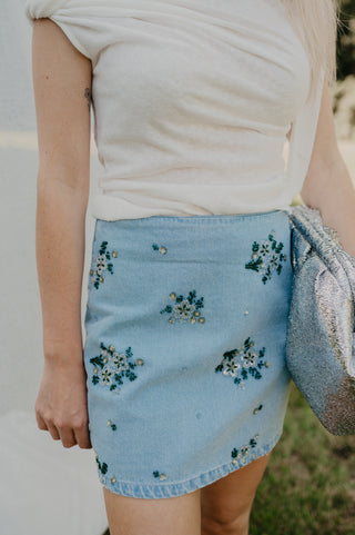 ROMY JEANS SKIRT SEQUINS