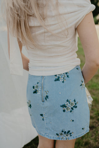 ROMY JEANS SKIRT SEQUINS