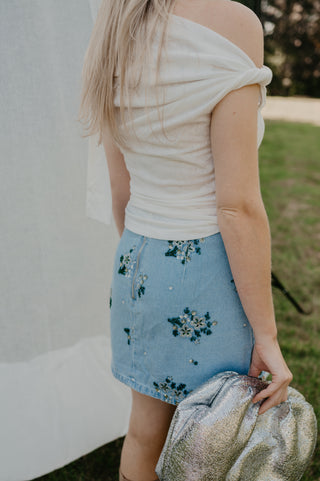 CLEO OFF SHOULDER TOP WHITE