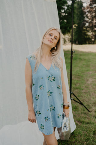 ROMY JEANS DRESS SEQUINS