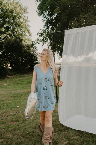 ROMY JEANS DRESS SEQUINS