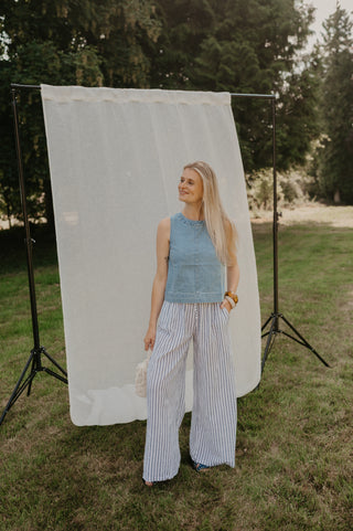 ESMEE TROUSERS STRIPES BLUE