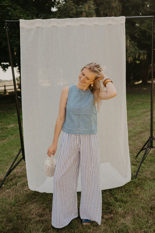 ESMEE TROUSERS STRIPES BLUE