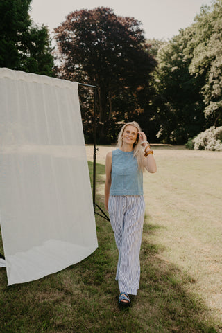 ESMEE TROUSERS STRIPES BLUE