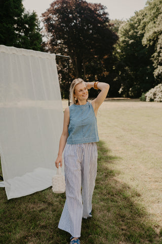 ESMEE TROUSERS STRIPES BLUE