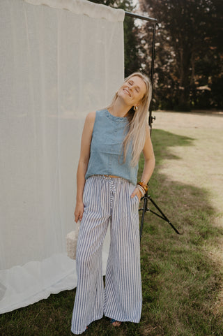 ESMEE TROUSERS STRIPES BLUE