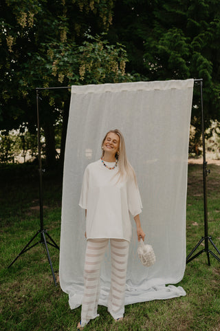 KAIA CROCHET TROUSERS WHITE