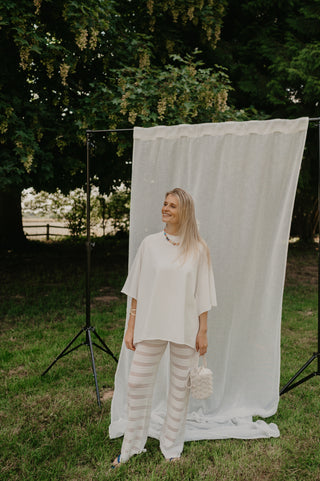 KAIA CROCHET TROUSERS WHITE