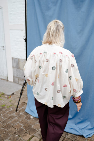 ISA BLOUSE ECRU FLOWERS