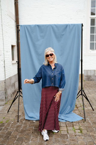 SOPHIE POLKADOT SKIRT BURGUNDY