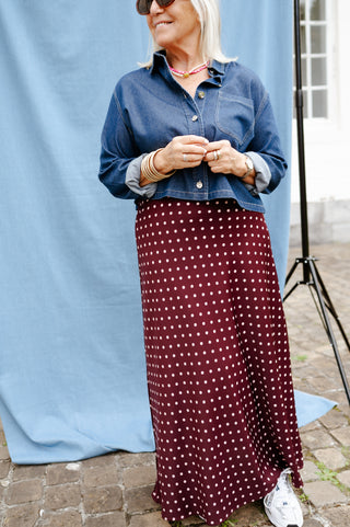 SOPHIE POLKADOT SKIRT BURGUNDY