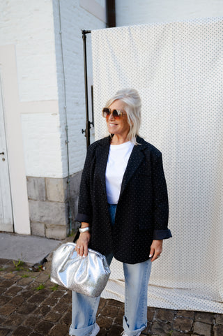 DEAN SEQUIN BLAZER NAVY